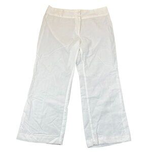 Eileen Fisher Womens Pants Size 36W Trouser Wide Leg Flat Front Summer White